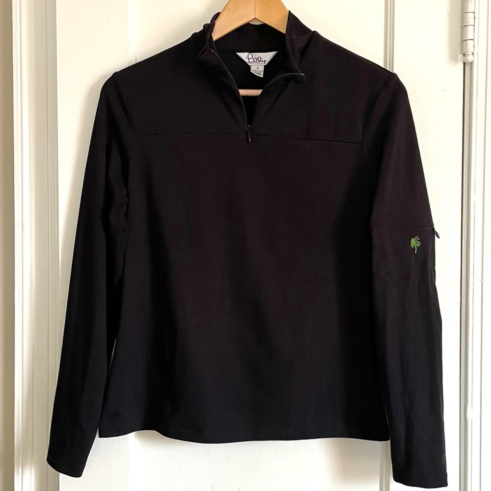 Lilly Pulitzer black 1/4 quarter zip pullover size small